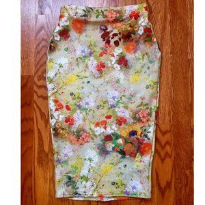 Redon Yellow Midi Pencil Skirt RARE